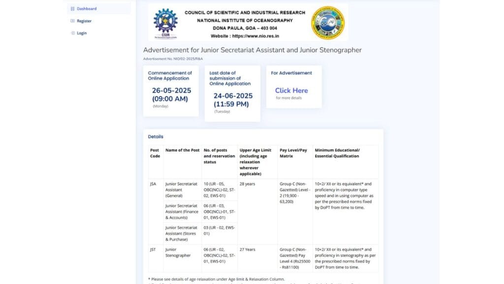 CSIR JSA Recruitment 2025